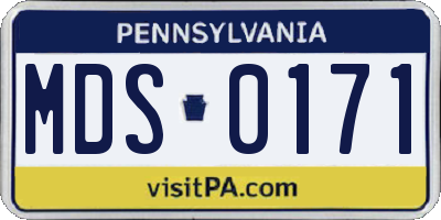PA license plate MDS0171