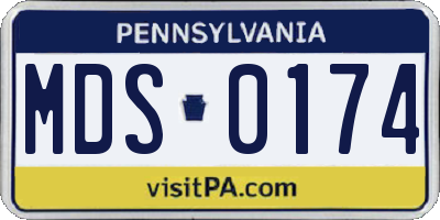 PA license plate MDS0174