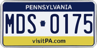 PA license plate MDS0175