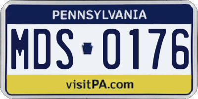 PA license plate MDS0176
