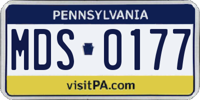 PA license plate MDS0177