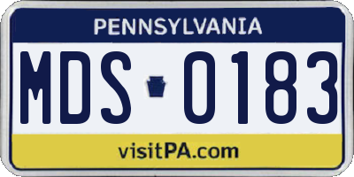 PA license plate MDS0183