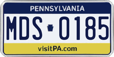 PA license plate MDS0185