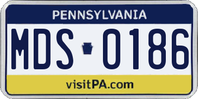 PA license plate MDS0186