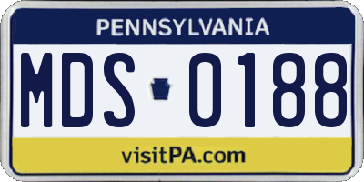 PA license plate MDS0188