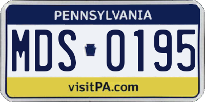 PA license plate MDS0195