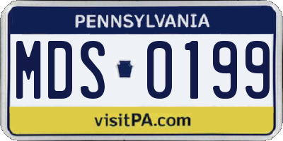 PA license plate MDS0199