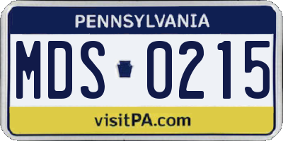 PA license plate MDS0215