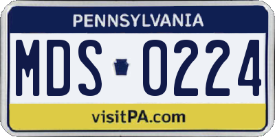 PA license plate MDS0224