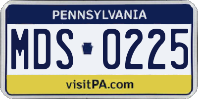 PA license plate MDS0225