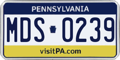 PA license plate MDS0239