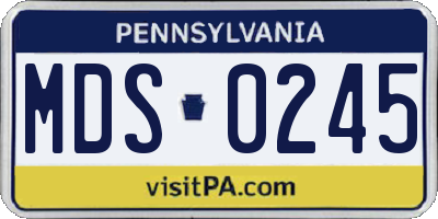 PA license plate MDS0245