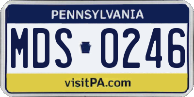 PA license plate MDS0246