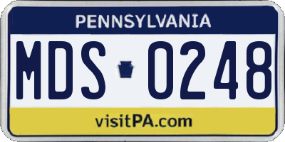 PA license plate MDS0248