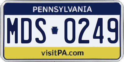 PA license plate MDS0249