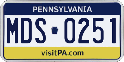 PA license plate MDS0251