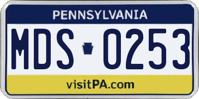 PA license plate MDS0253