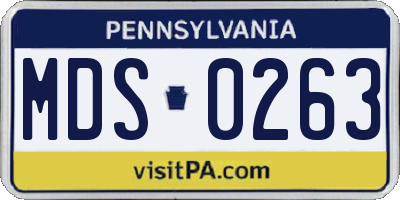 PA license plate MDS0263