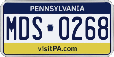 PA license plate MDS0268