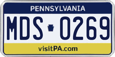 PA license plate MDS0269