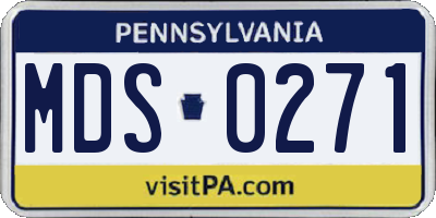 PA license plate MDS0271