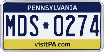 PA license plate MDS0274
