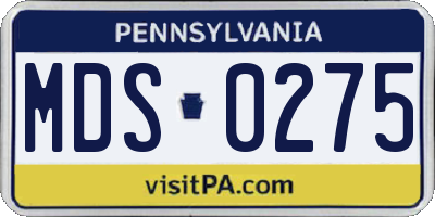 PA license plate MDS0275