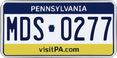 PA license plate MDS0277