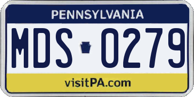 PA license plate MDS0279