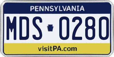 PA license plate MDS0280