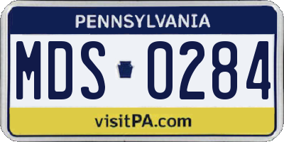PA license plate MDS0284