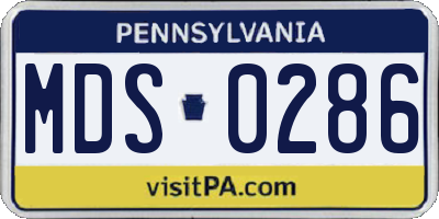 PA license plate MDS0286