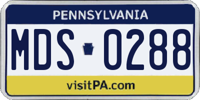 PA license plate MDS0288