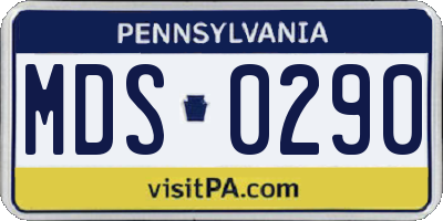 PA license plate MDS0290