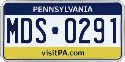 PA license plate MDS0291