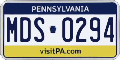 PA license plate MDS0294