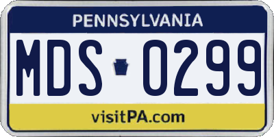 PA license plate MDS0299