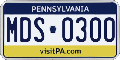 PA license plate MDS0300