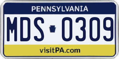 PA license plate MDS0309