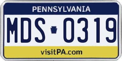 PA license plate MDS0319