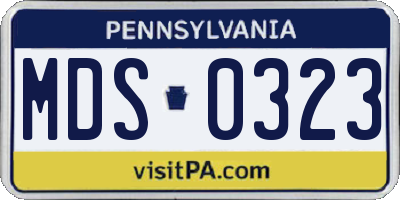 PA license plate MDS0323