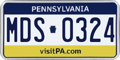 PA license plate MDS0324