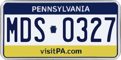 PA license plate MDS0327