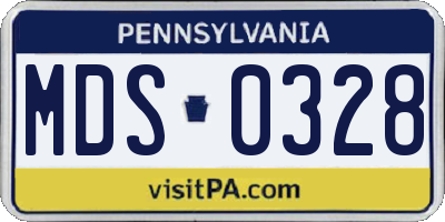 PA license plate MDS0328