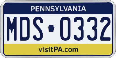 PA license plate MDS0332