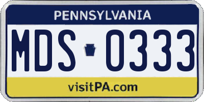 PA license plate MDS0333