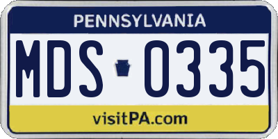 PA license plate MDS0335