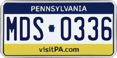 PA license plate MDS0336