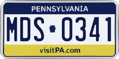 PA license plate MDS0341