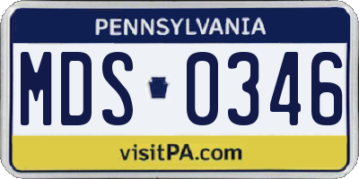 PA license plate MDS0346